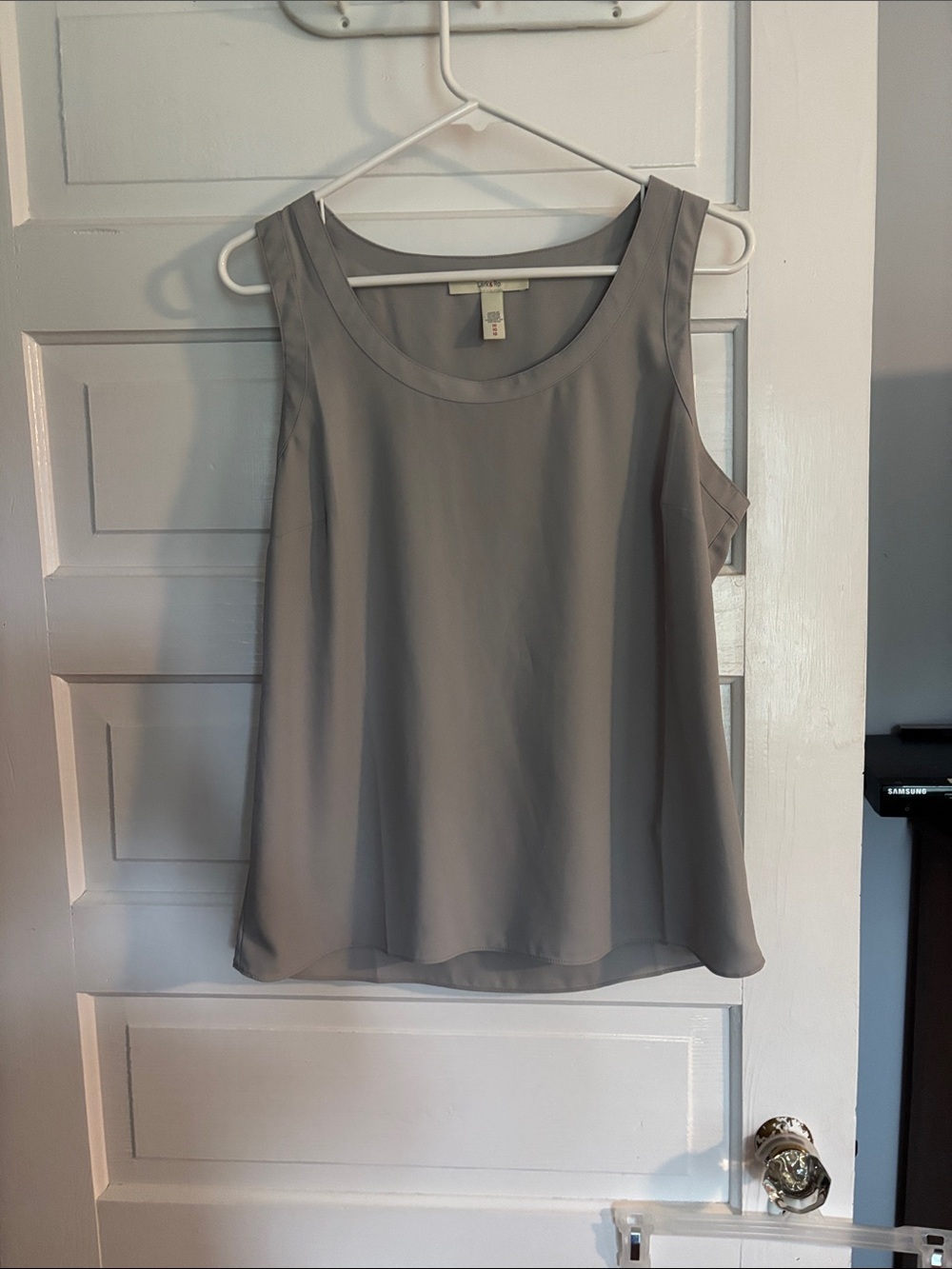 Light Taupe Sleeveless Scoop Neck Blouse